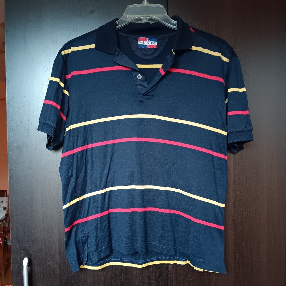 Valentino Sport Vintage Men's Striped Polo Shirt